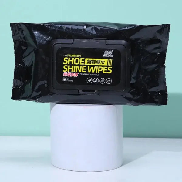 Shoe shine wipes cleaning