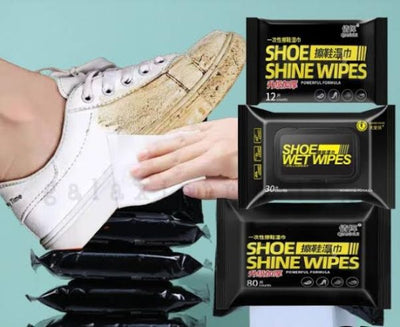 Shoe shine wipes cleaning